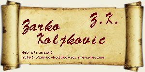 Žarko Koljković vizit kartica